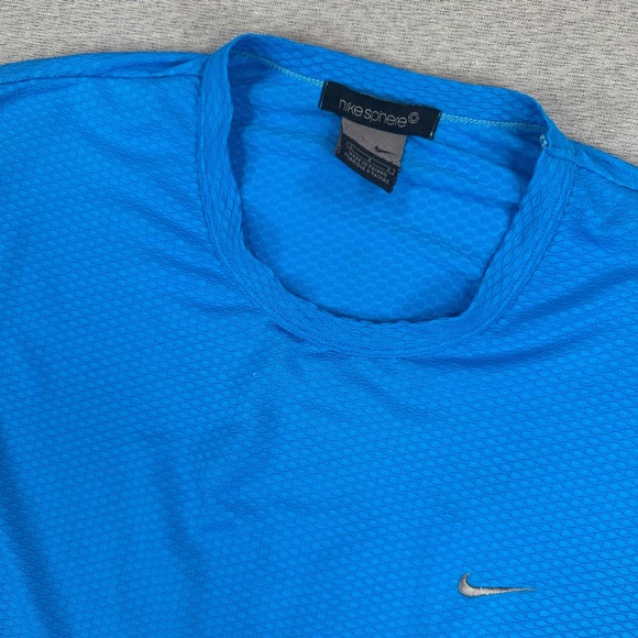 Nike Other - Y2K Nike Sphere Shirt Mens Large Blue Textured Honeycomb Training Short‎ Sleeve